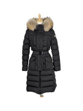 Moncler Khloe Down Coat with Belt Black